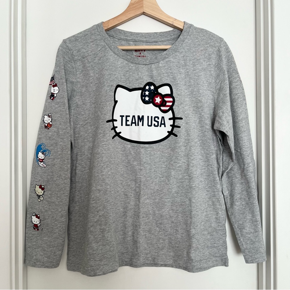 Hello Kitty Team USA by Outerstuff Women's Long Sleeve T-Shirt XL Gray Olympics